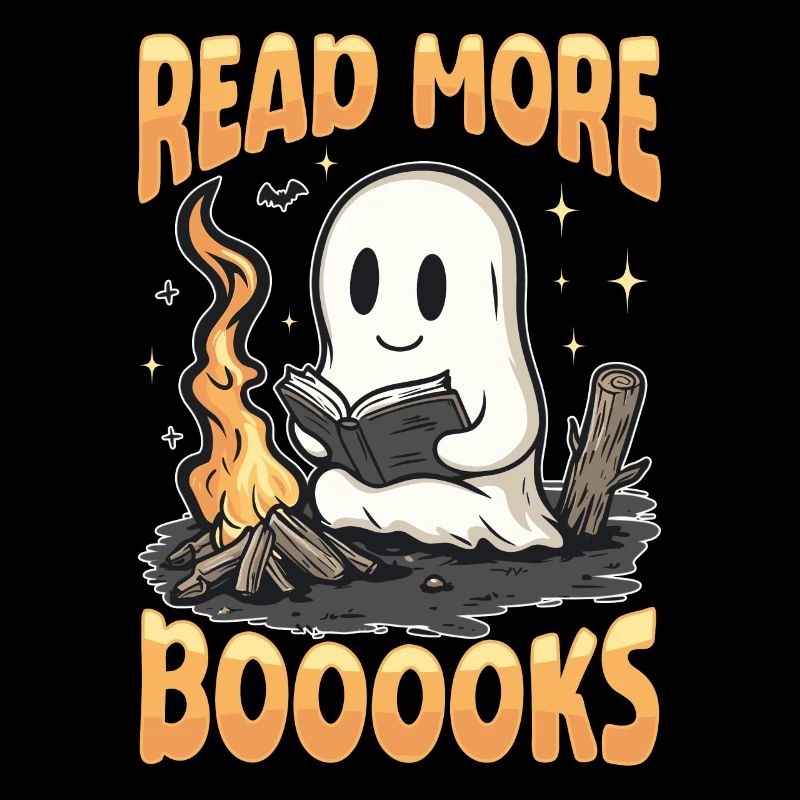 Teacher Halloween Ghost Reading Book