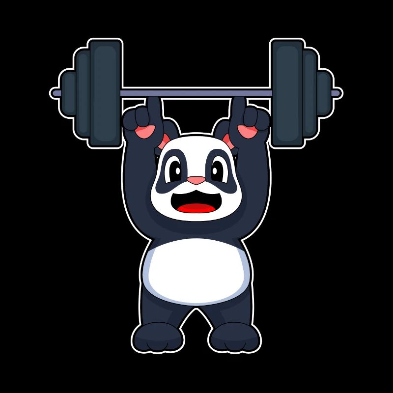Panda Bodybuilder Dumbbell Bodybuilding