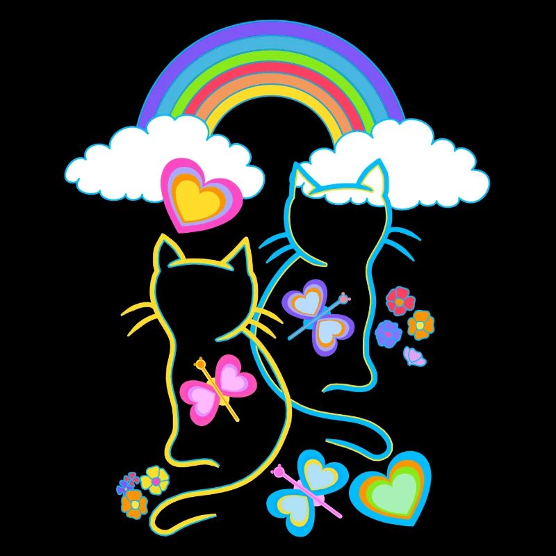Rainbow Spring Summer Cats Cat Kids