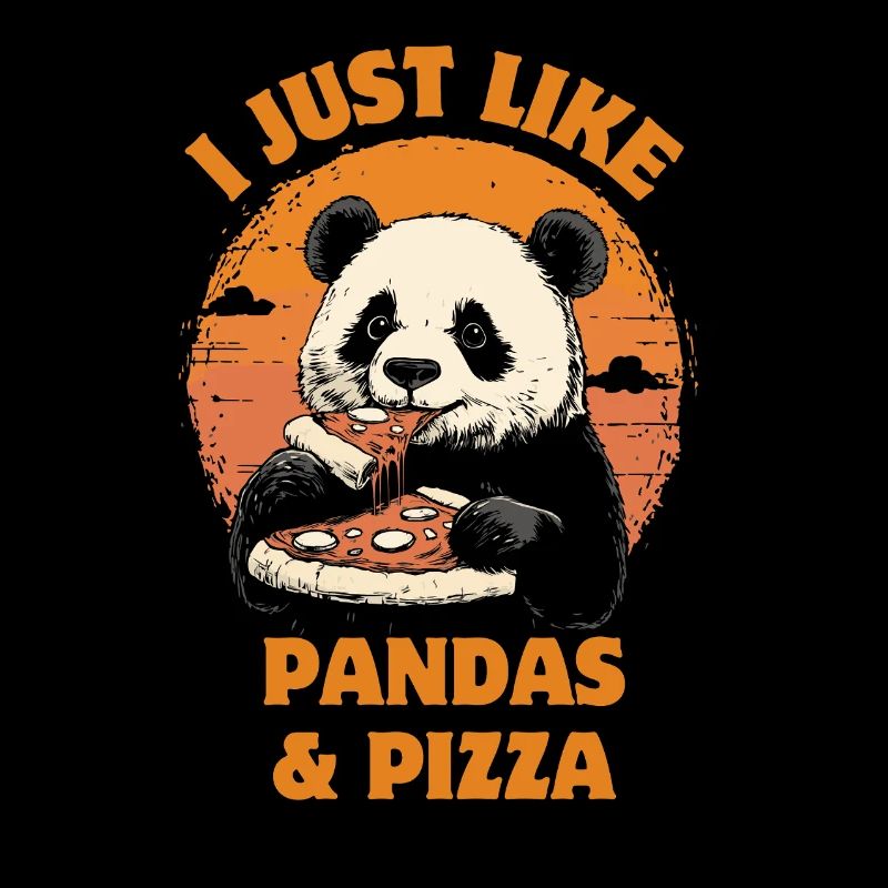 Panda mange de la pizza
