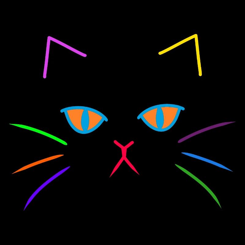Colorful Cats Face Cat Kitten