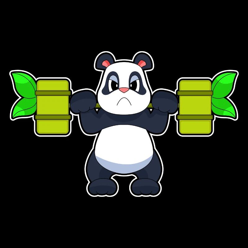 Panda Bodybuilder Haltère Musculation