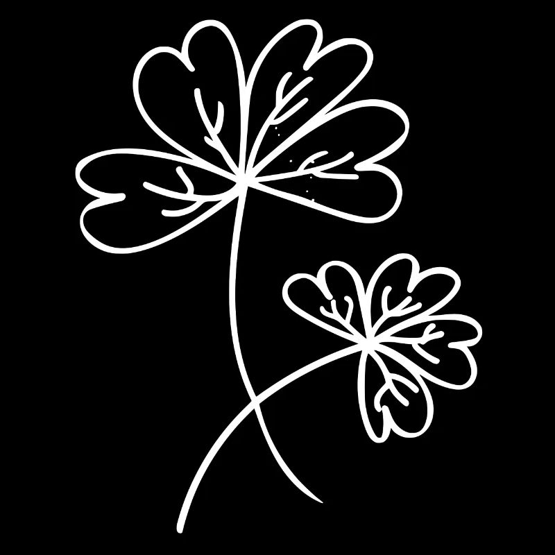 Abstract flowers / white / line / trend / pattern