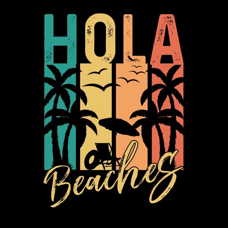 Hola Beaches Tropical Summer Group Meme Fun Art
