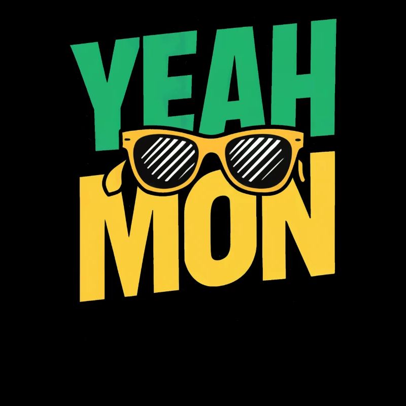 Yeah Mon Jamaican Jamaica Vacation Reggae Retro