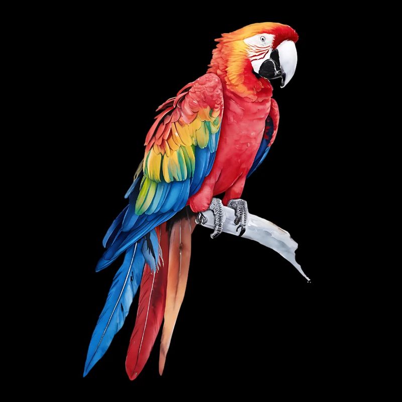 Aquarelle Coloré Écarlate Ara Perroquet Oiseau