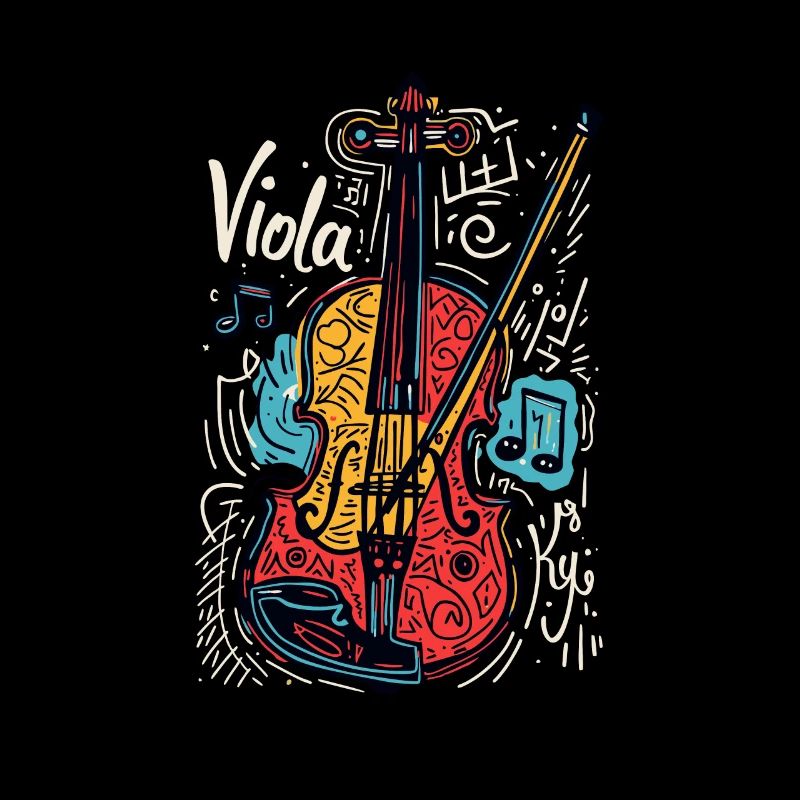 Bratsche Viola Bratschist Retro Kunst Art