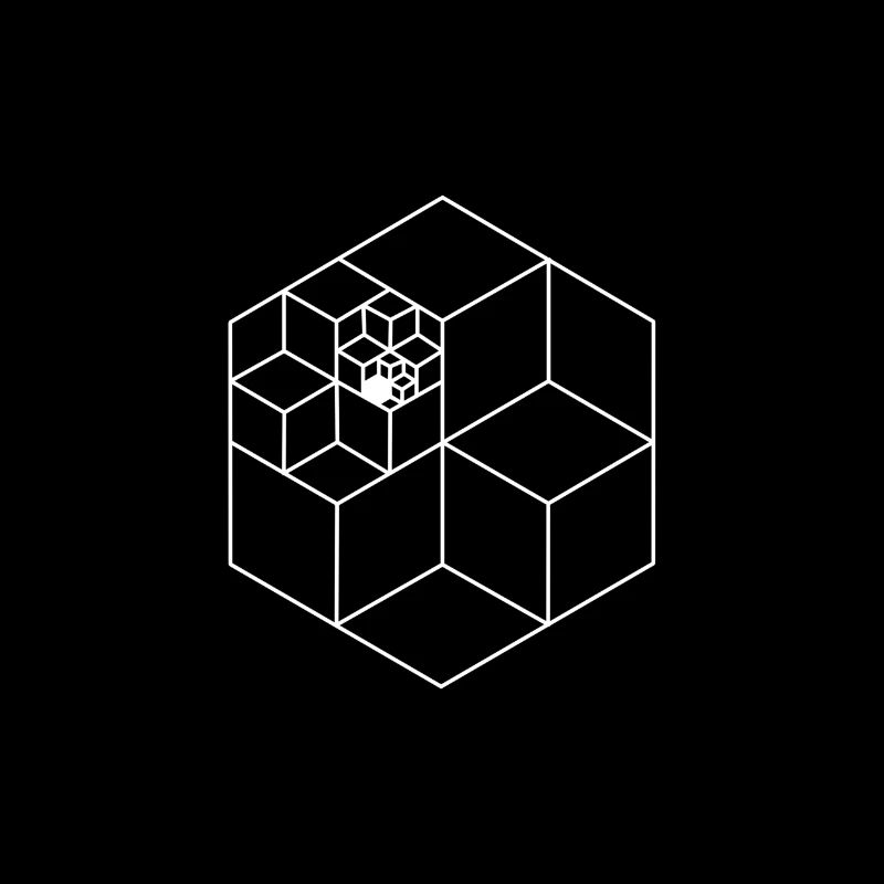 Infinite cube with white pattern