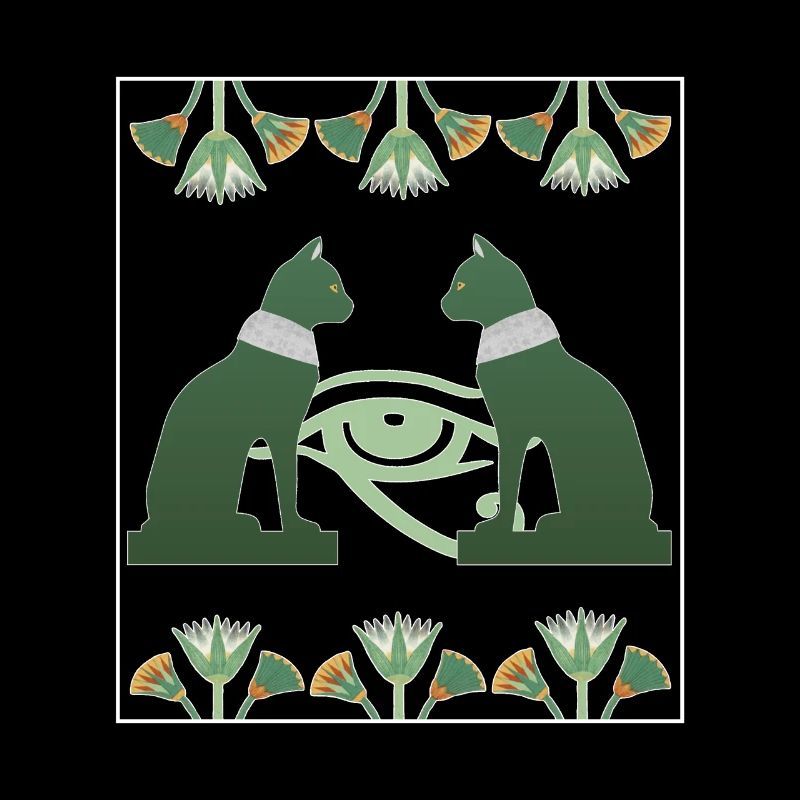 Déesse du chat Bastet et Horus Eye, Art Egypte