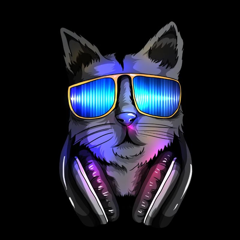 Cat Lover Techno Cat Electro Music DJ Cat