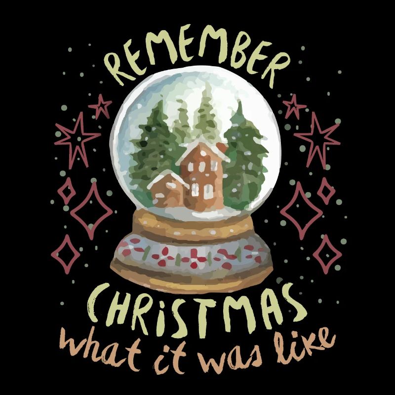Christmas, nostalgic saying with snow globe