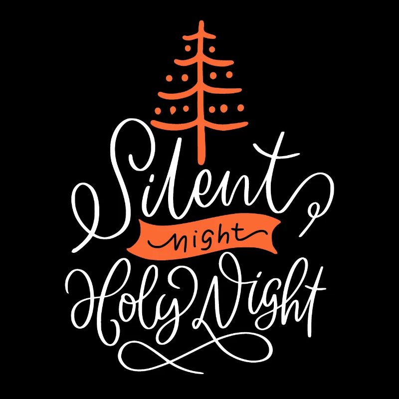 Silent-Night-Holy-Night, typographie Arbre de Noël
