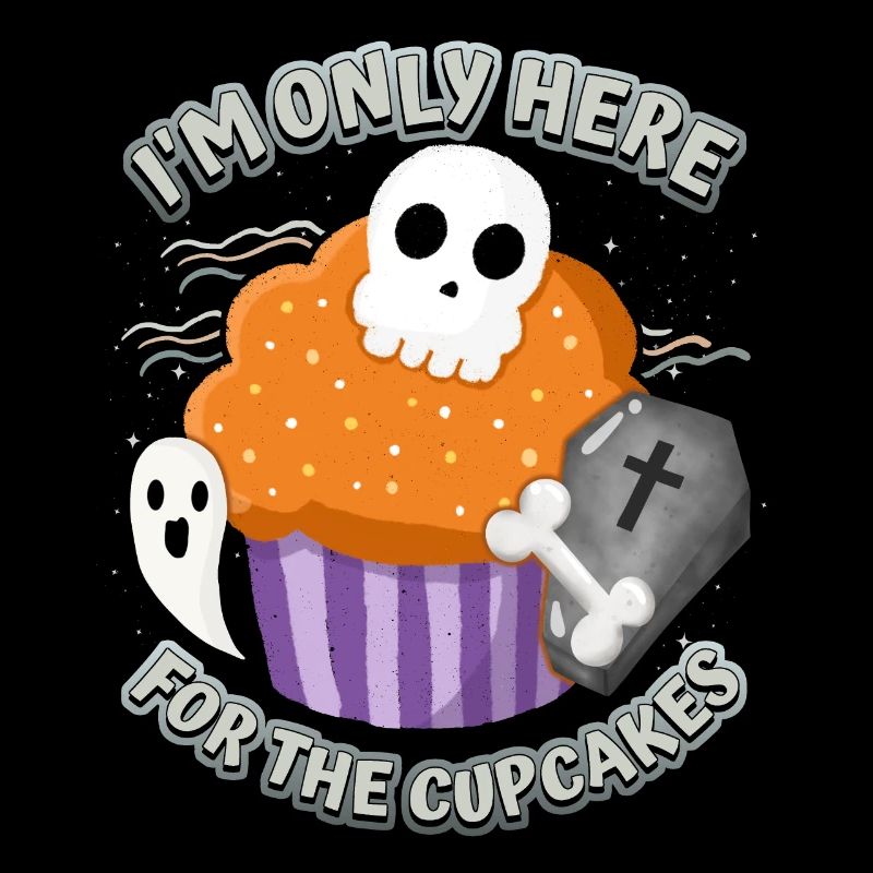 Cupcake d’Halloween avec crâne et cercueil