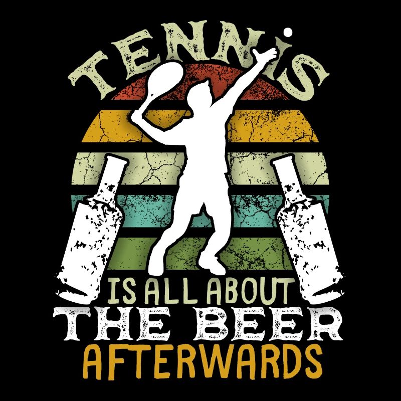 Tennis, Bier mit Vintage-Sunset lustiger Spruch