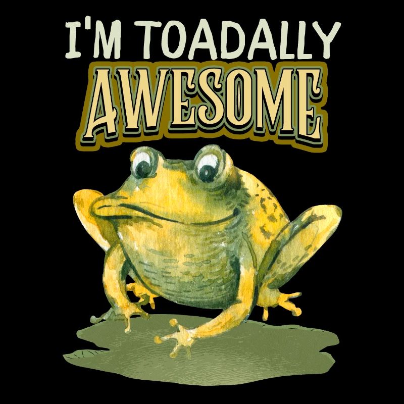 Frog Funny Saying, Pun, Toadally-Awesome
