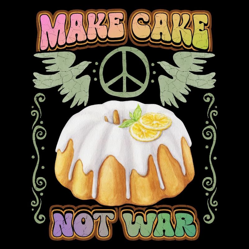 Gâteau, signe de paix, slogan de paix avec cupcake