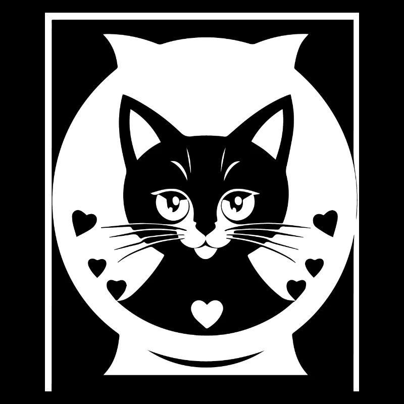 Drôle Chat Silhouette Effronté Fun Chats