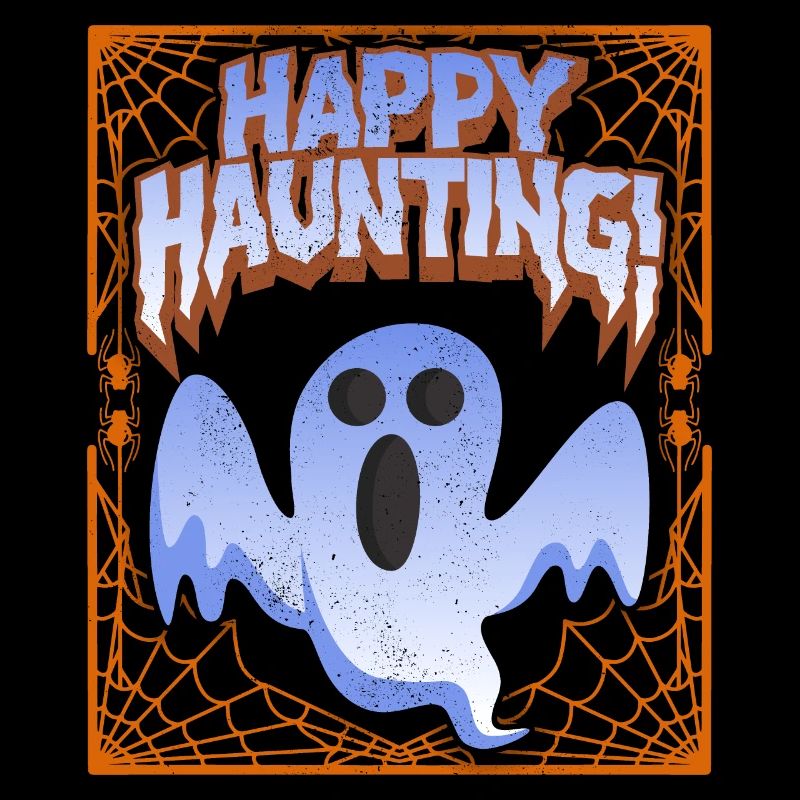 Funny Ghost, Saying with Cobwebs, Spider, Pun