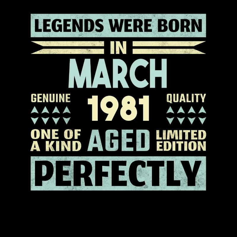 43rd Birthday March Vintage 1981 Gift Idea