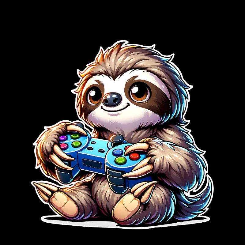 Sloth Gamer Gaming Nerd