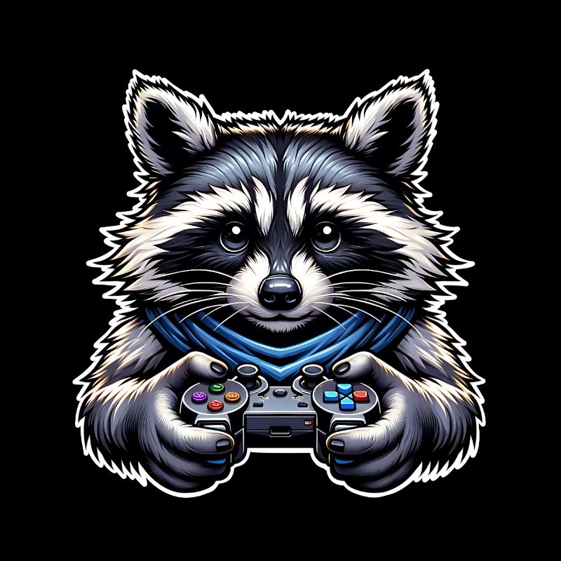 Raton laveur Gamer Nerd de jeu