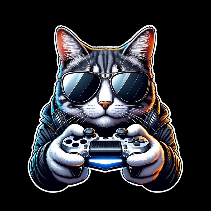 Cat Gamer Nerd du jeu