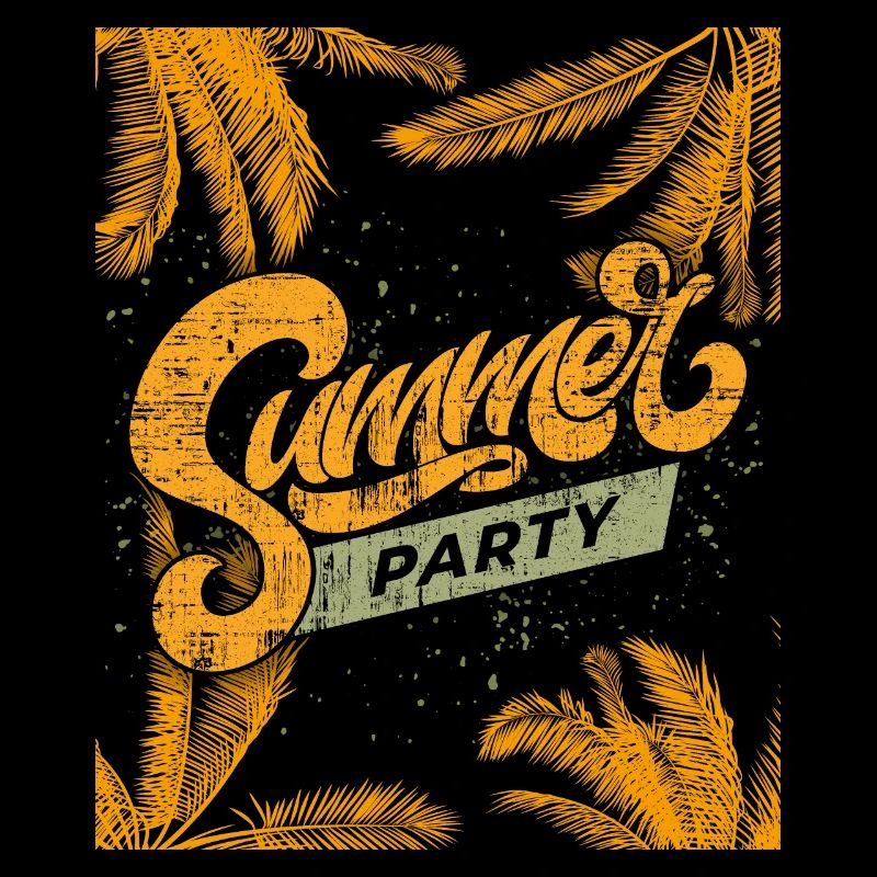 Summer, summer, summer party with palm tree saying