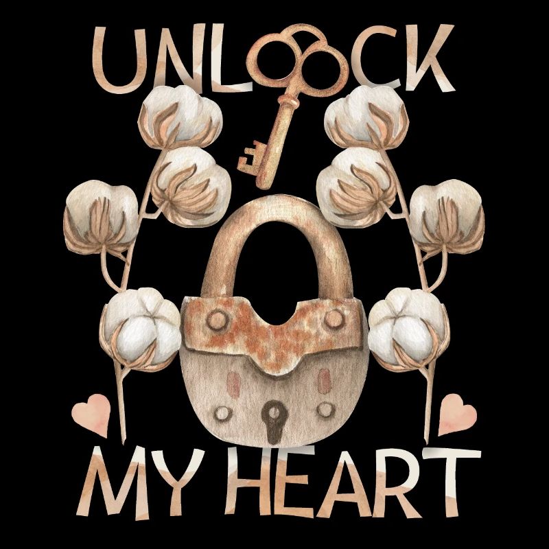Padlock and key, romantic-love