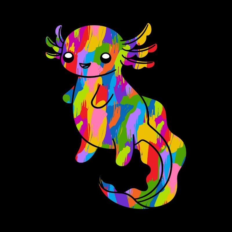 Axolotl Bunt Vintage Regenbogen Retro Salamander