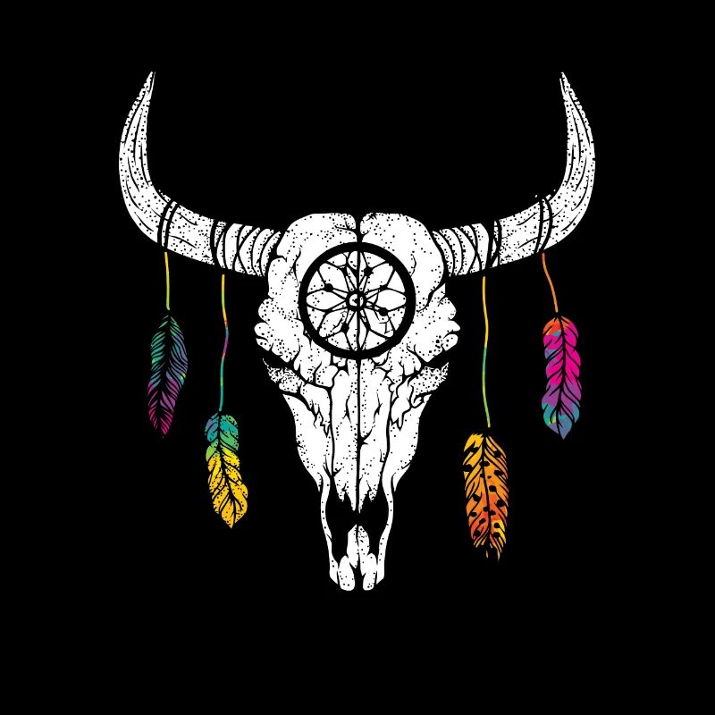 Plumes de crâne de buffle Bœuf Bison indien