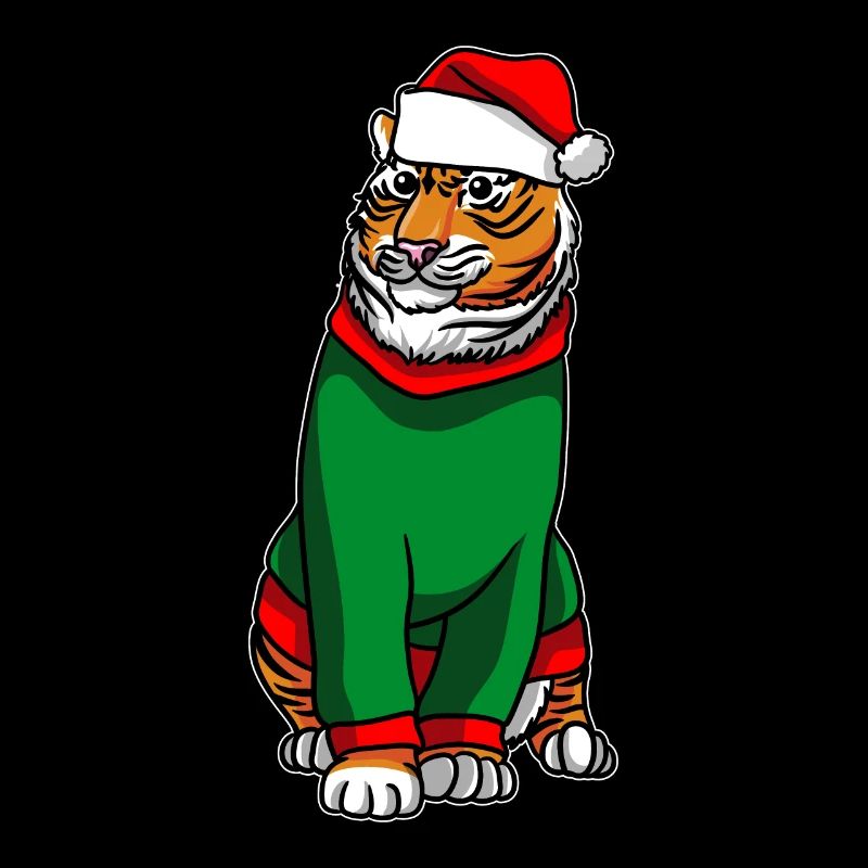 Tigre avec pull de Noël