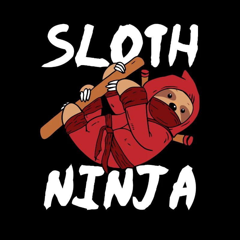 Sloth Ninja Japan Kitsune Style Japanese Samurai