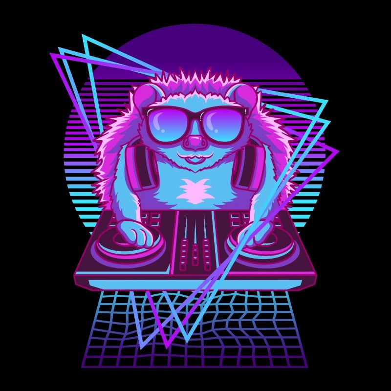 Party Musik Techno Igel Vaporwave DJ Igel