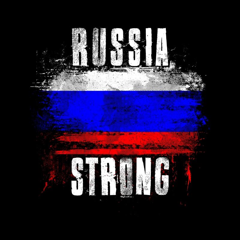 Russia Strong Distressed Graffiti Flag