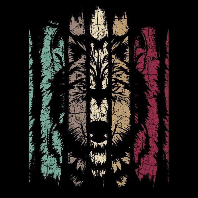 Wolf Wildlife Loups Wilderness Retro Vintage Predator