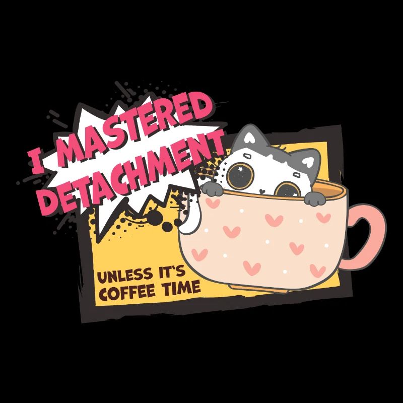 Cat mastered detachment Coffee Katze Comic Kaffee
