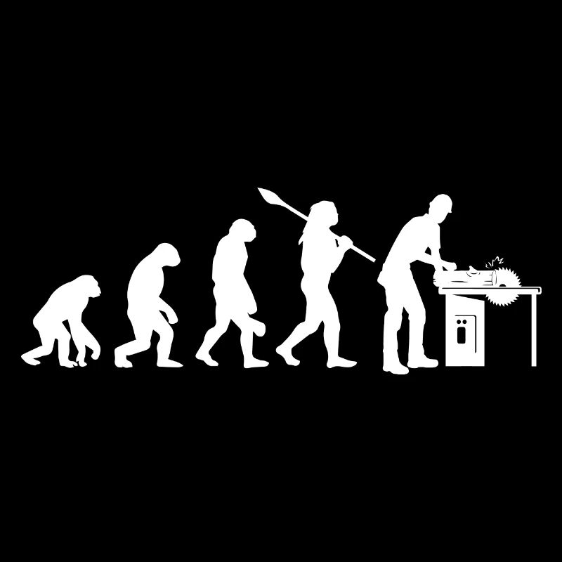 Evolution Tischler Handwerker Schreiner Kreissäge