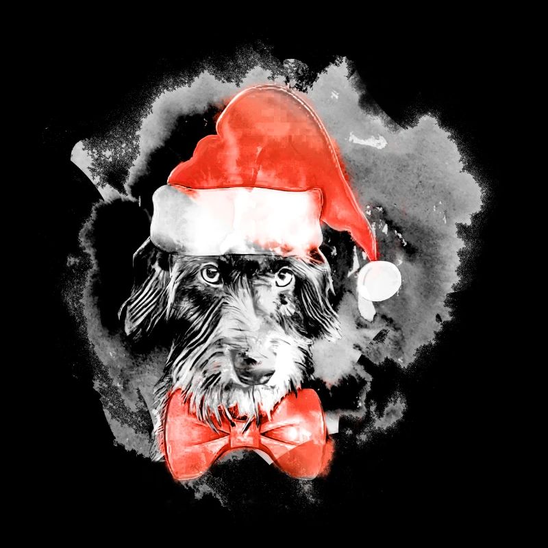 Teckel Teckel avec Bonnet de Noel