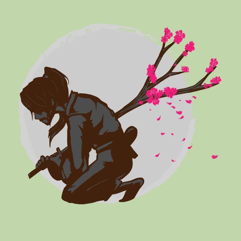 Samurai Robe Seppuku Harakiri Dolch Cherry Blossom