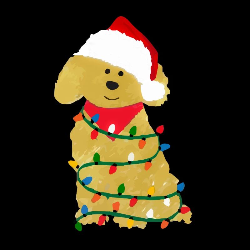 Mignon chiot Golden Doodle de Noël mignon
