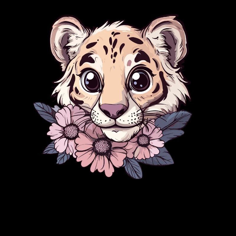 Tiger mit Blumenblick