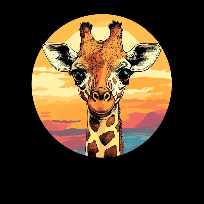 Girafe au coucher du soleil