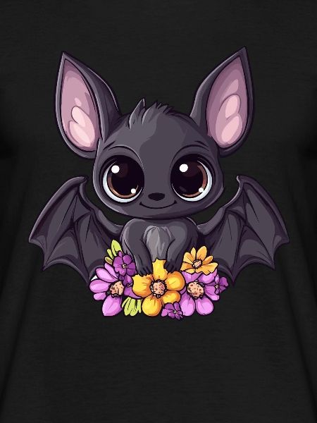 Fledermaus mit Blumen