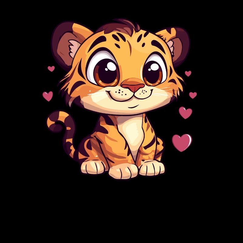 Tigre avec des cœurs