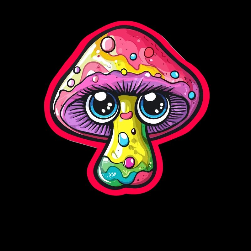 Champignon coloré avec des yeux
