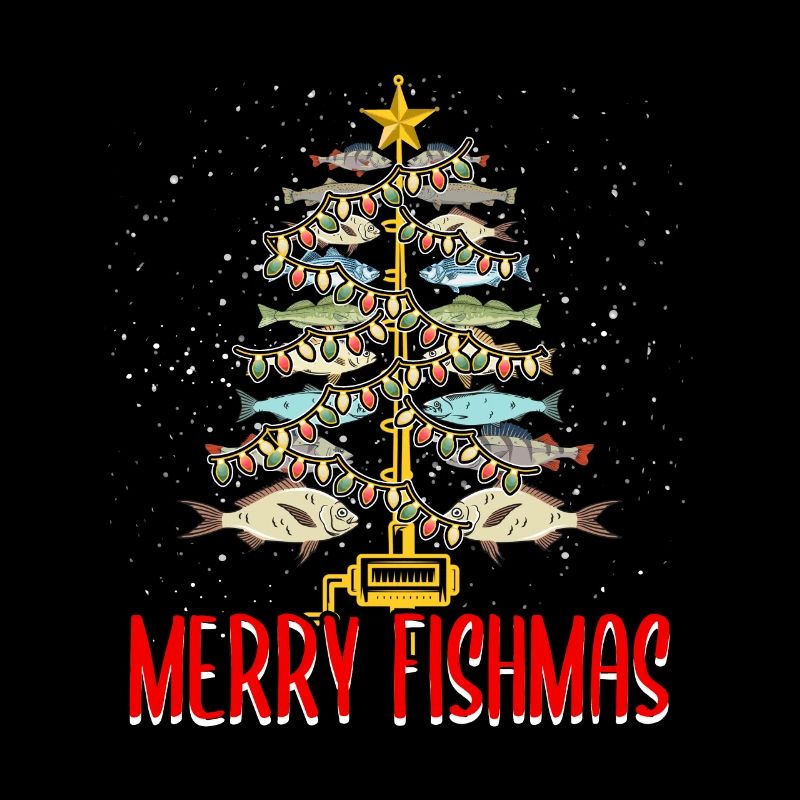 Drôle joyeux Fishmas Tree Fishermen Fish Lover