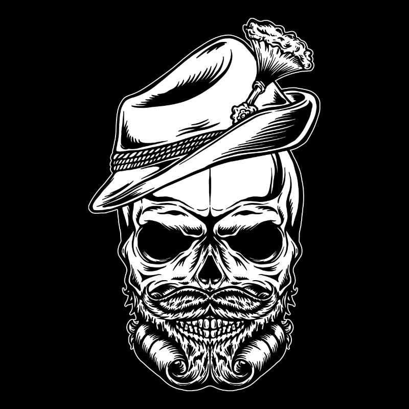 Grantler Granteln skull with beard Gamsbart