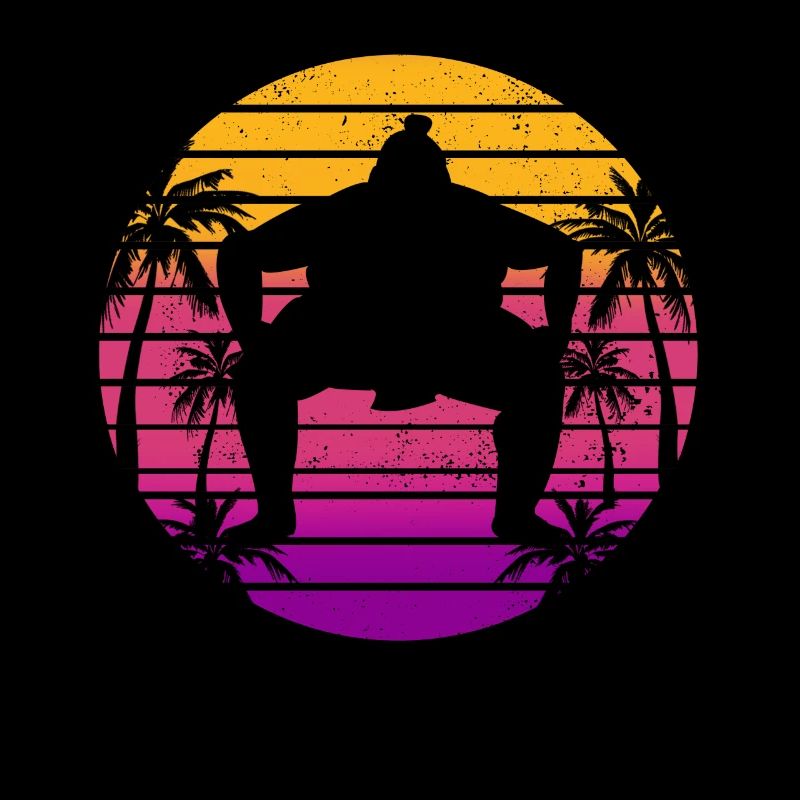 Sumo Wrestler Wrestler Retro Sunset Gift