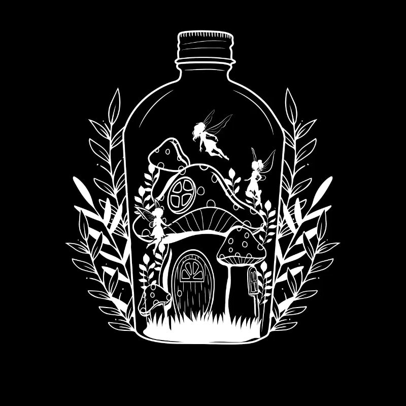 Cottagecore Bouteille Esthétique Champignon Maison Fée