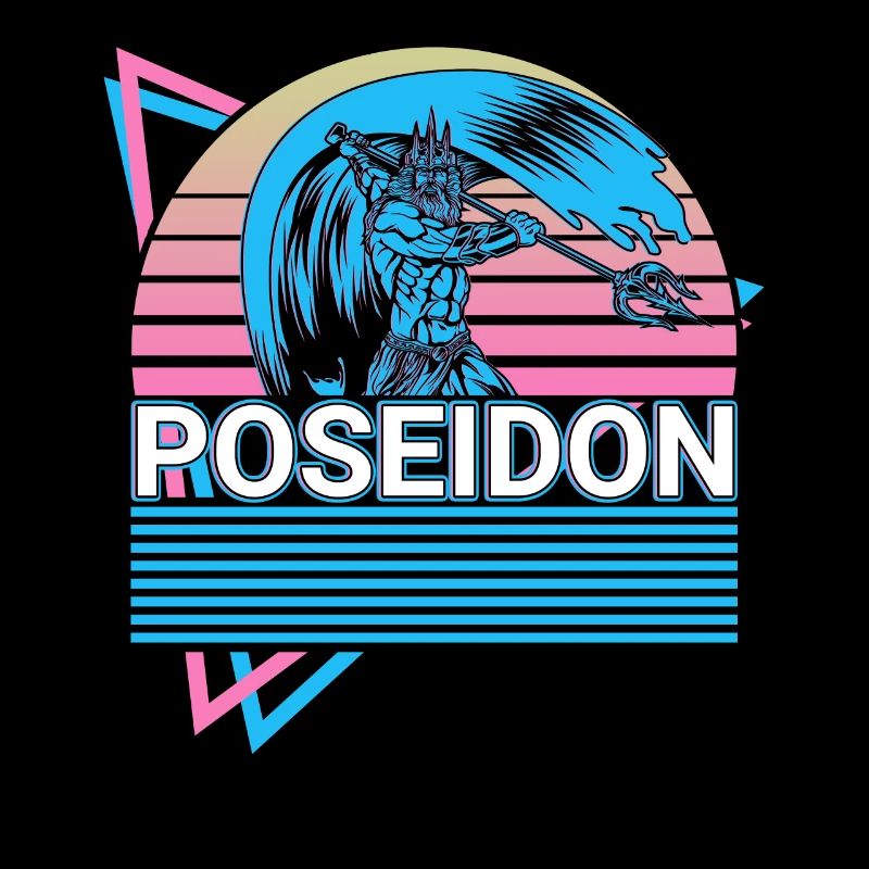Poséidon Dieu grec de la mer Retro Gesche